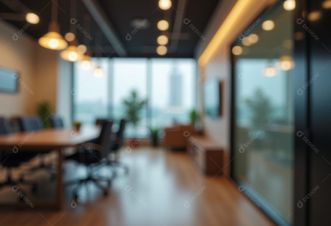 Escritório de trabalho com fundo desfocado