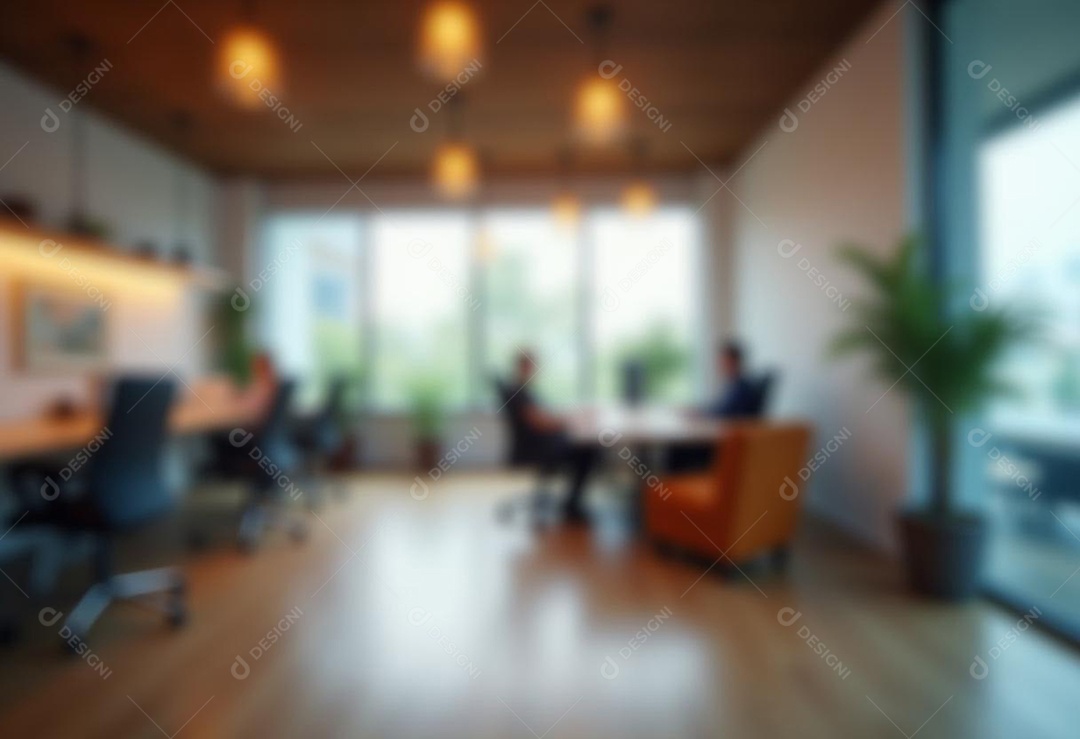 Escritório de trabalho com fundo desfocado