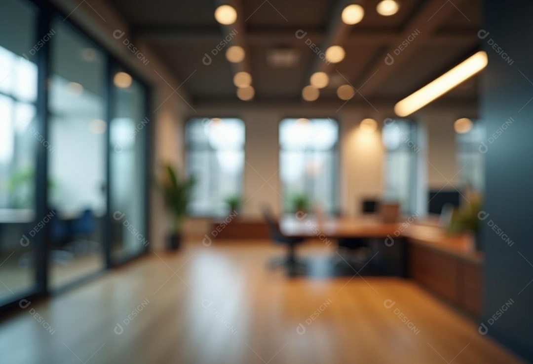 Escritório de trabalho com fundo desfocado
