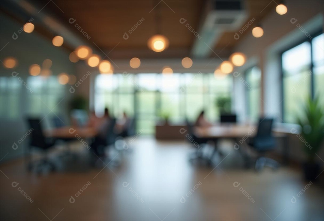 Escritório de trabalho com fundo desfocado