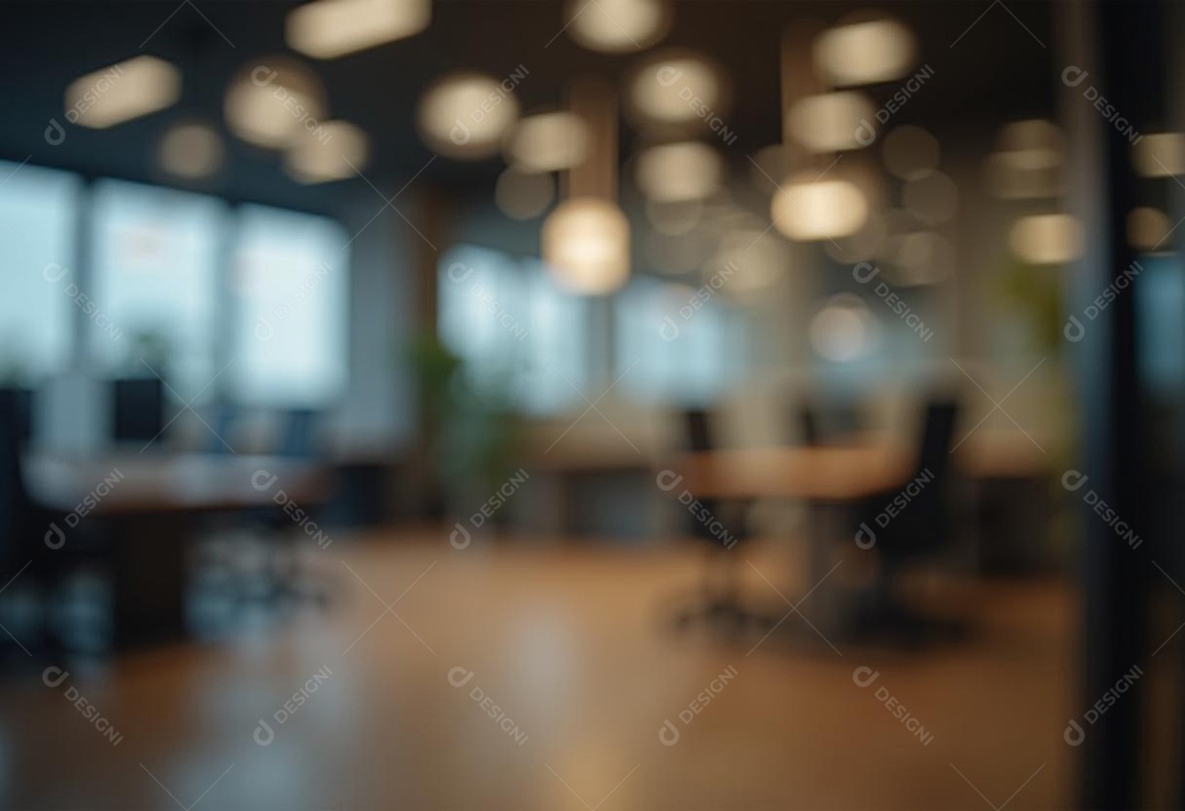 Escritório de trabalho com fundo desfocado
