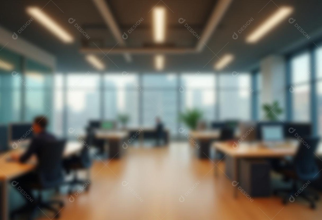 Escritório de trabalho com fundo desfocado