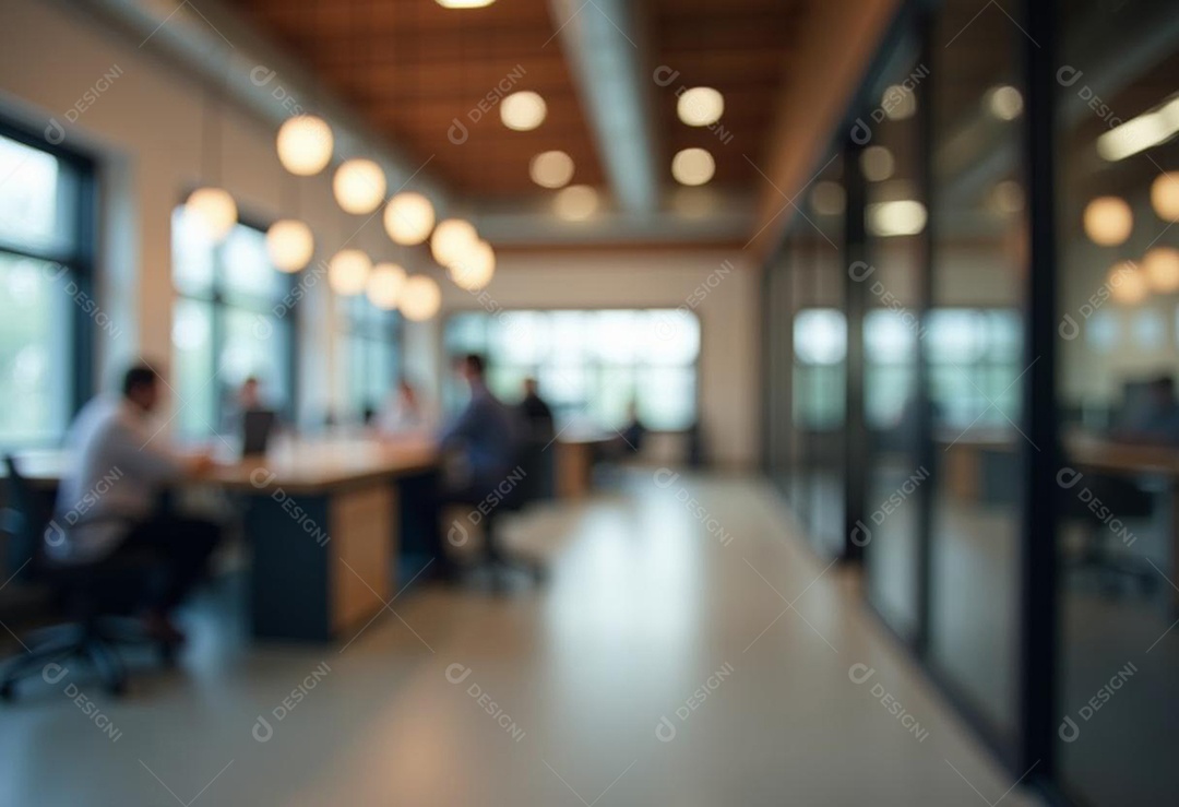 Escritório de trabalho com fundo desfocado