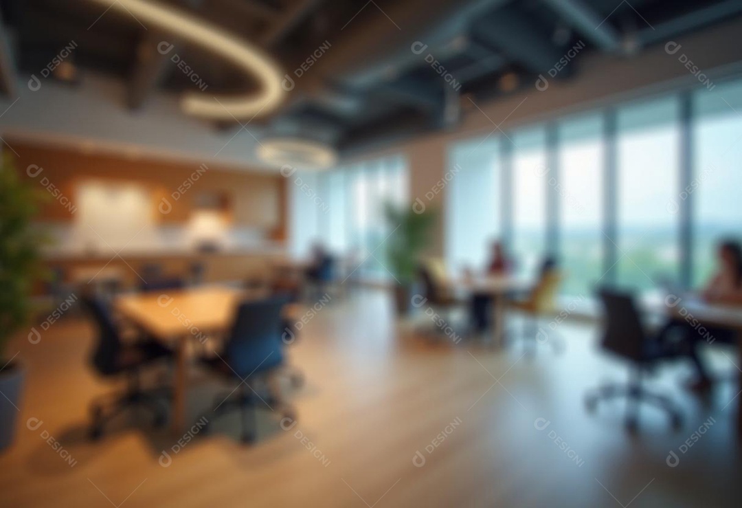 Escritório de trabalho com fundo desfocado