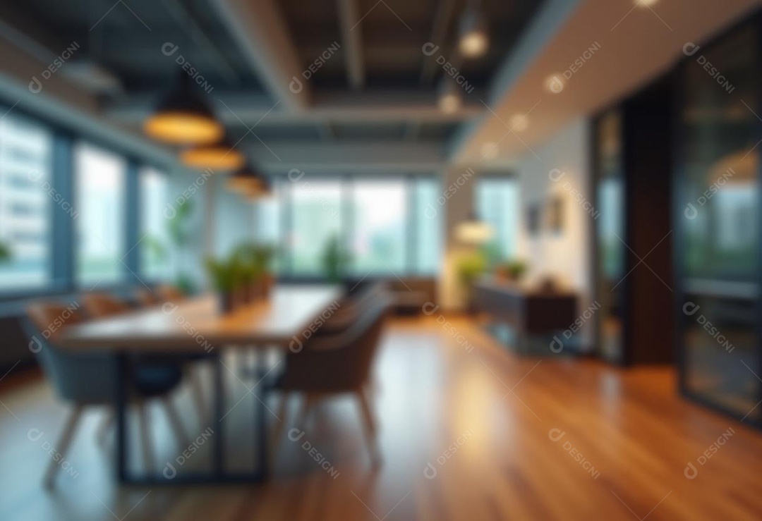 Escritório de trabalho com fundo desfocado