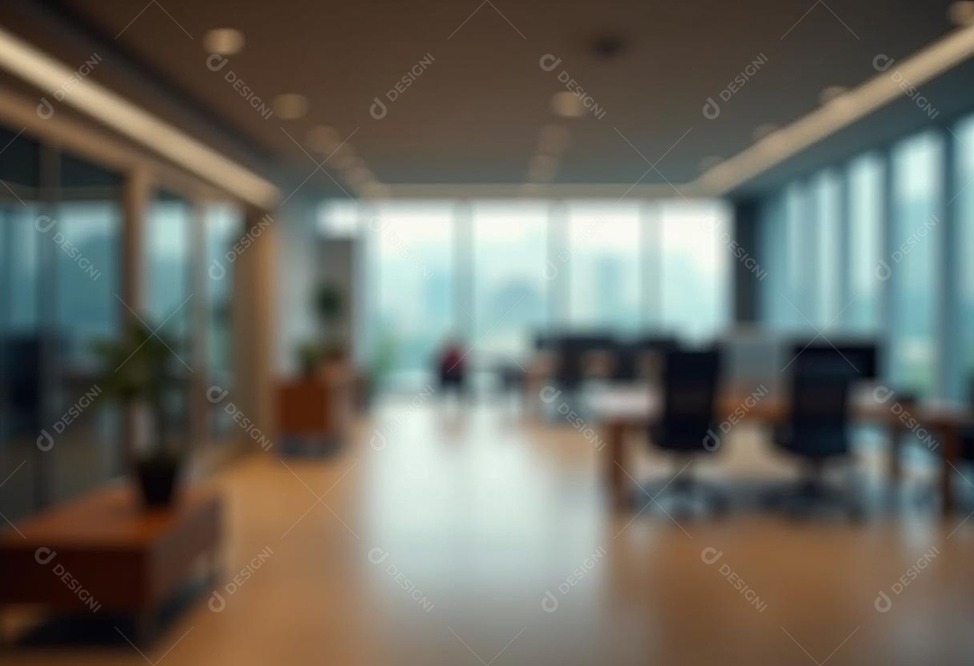 Escritório de trabalho com fundo desfocado
