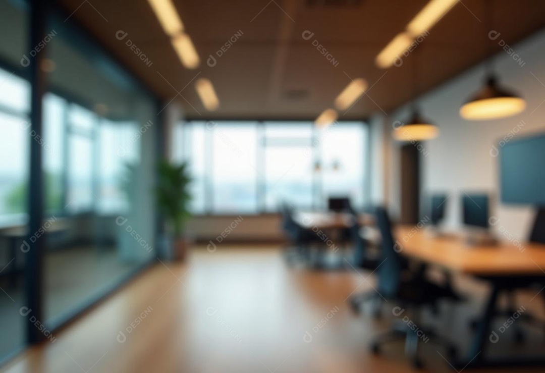 Escritório de trabalho com fundo desfocado