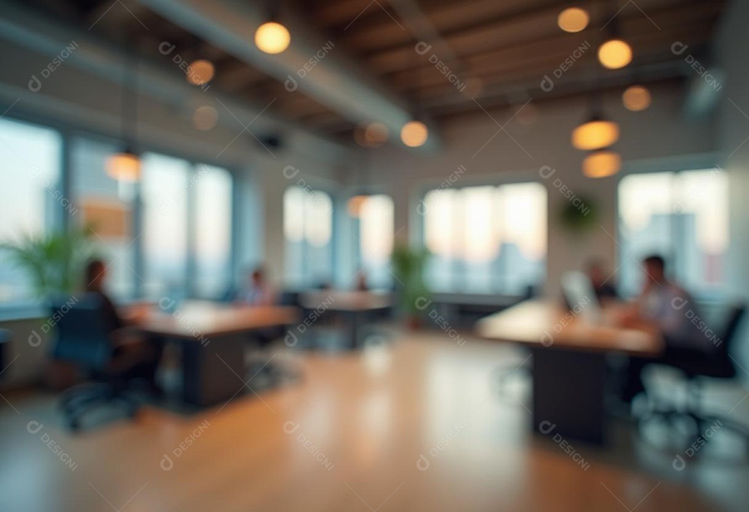 Escritório de trabalho com fundo desfocado