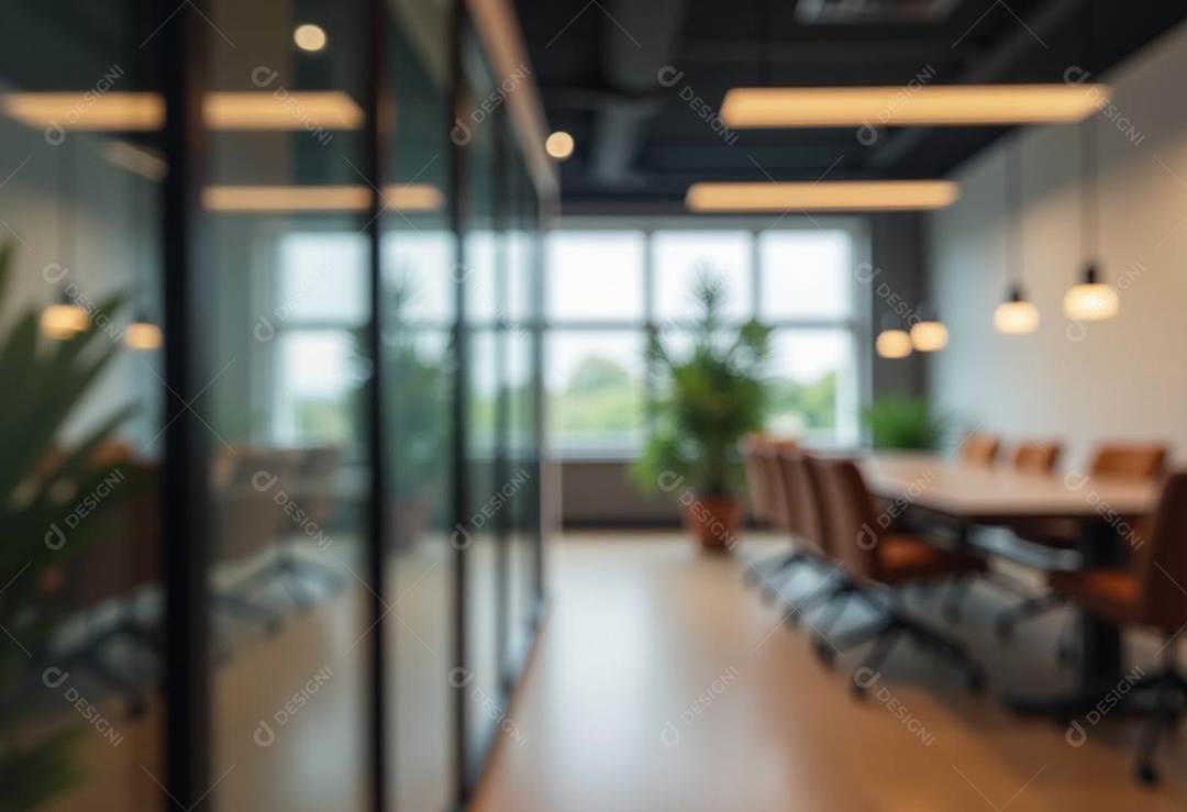 Escritório de trabalho com fundo desfocado