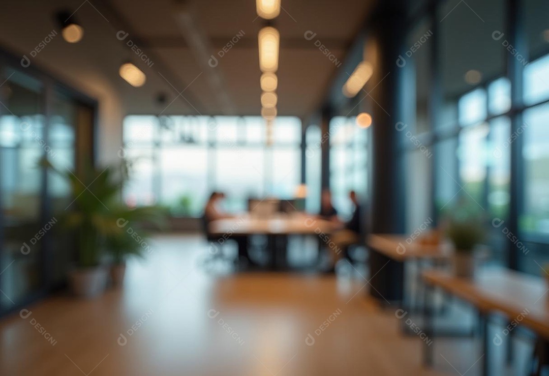 Escritório de trabalho com fundo desfocado