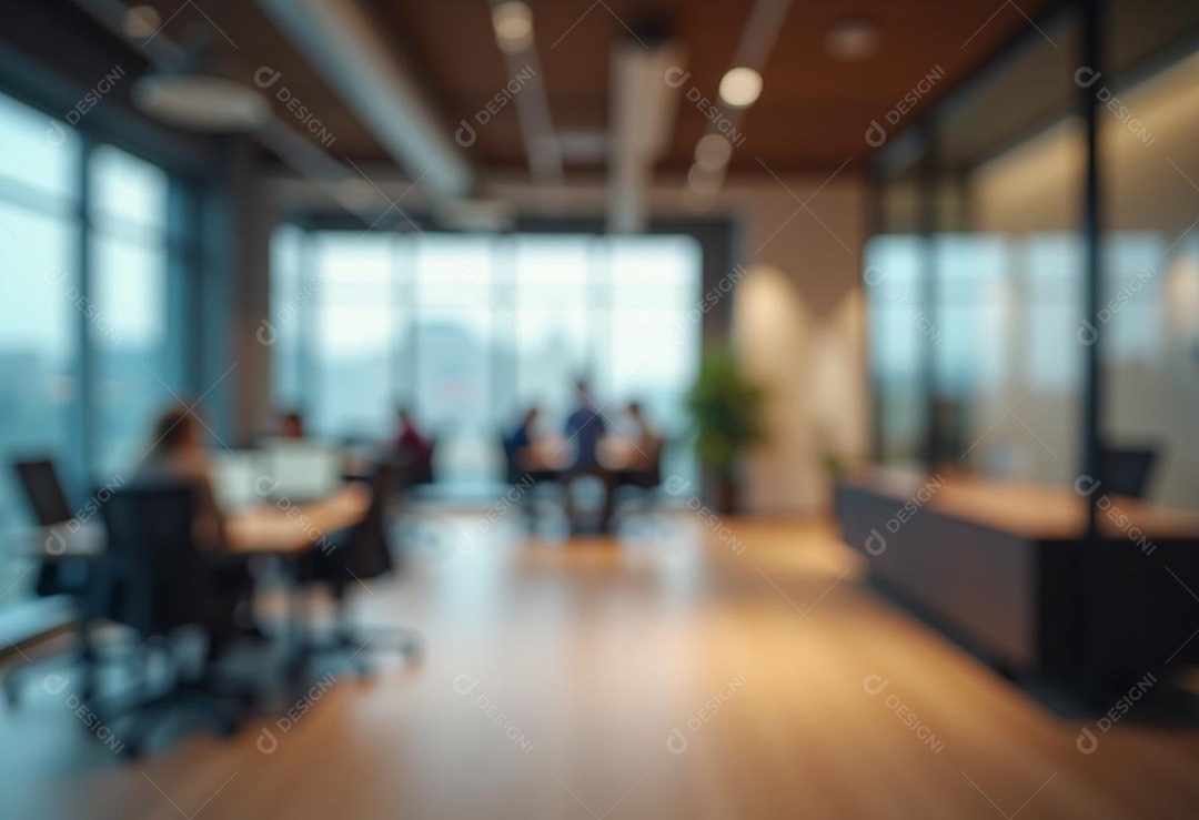 Escritório de trabalho com fundo desfocado