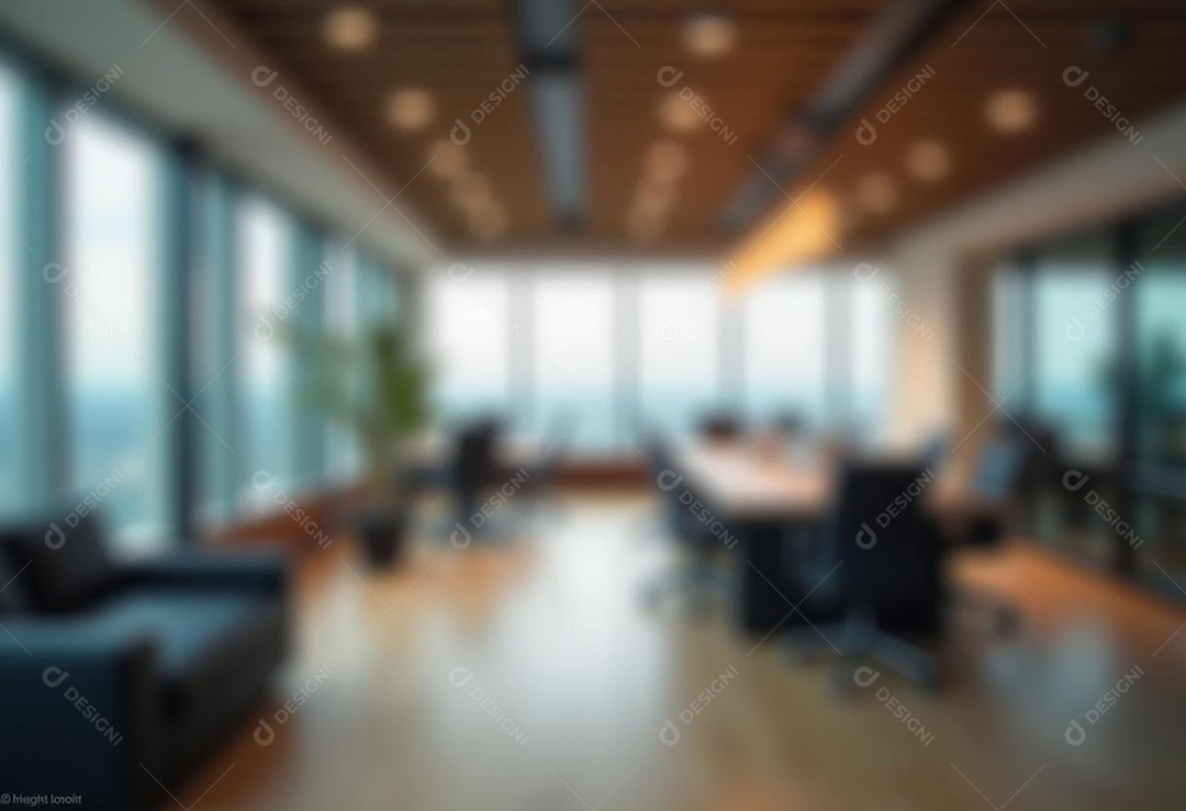 Escritório de trabalho com fundo desfocado