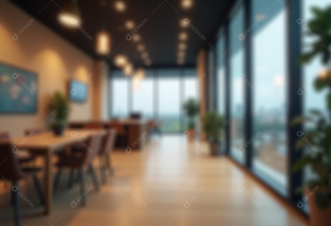 Escritório de trabalho com fundo desfocado