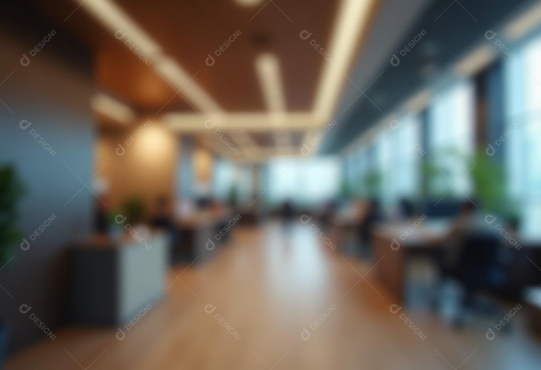 Escritório de trabalho com fundo desfocado