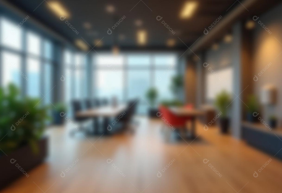 Escritório de trabalho com fundo desfocado
