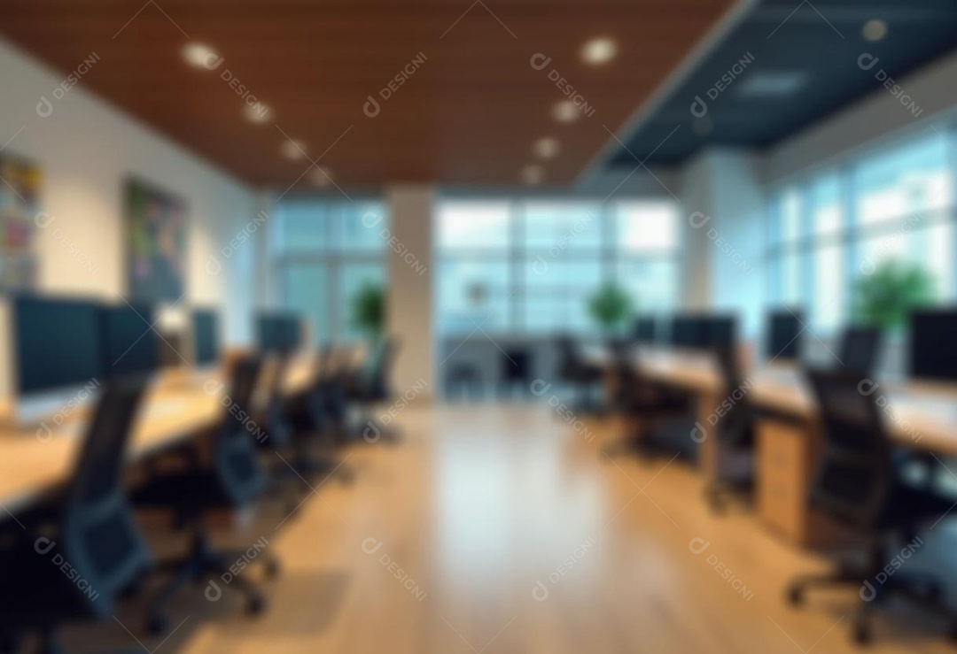 Escritório de trabalho com fundo desfocado