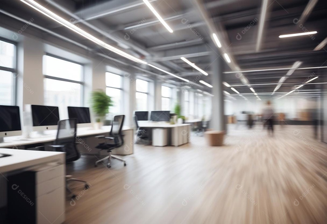 Escritório de trabalho com fundo desfocado