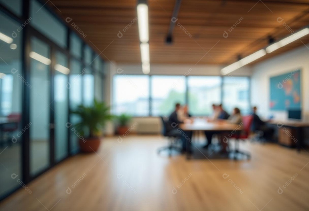 Escritório de trabalho com fundo desfocado