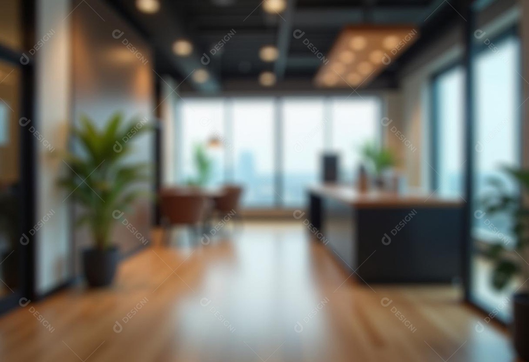 Escritório de trabalho com fundo desfocado