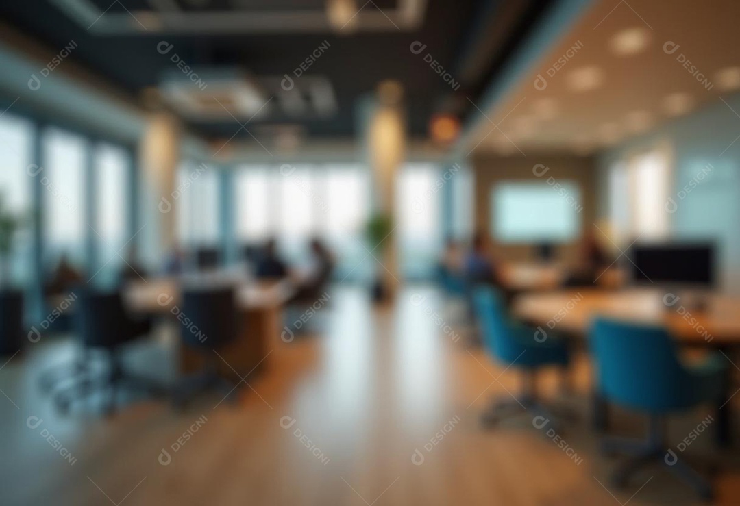 Escritório de trabalho com fundo desfocado