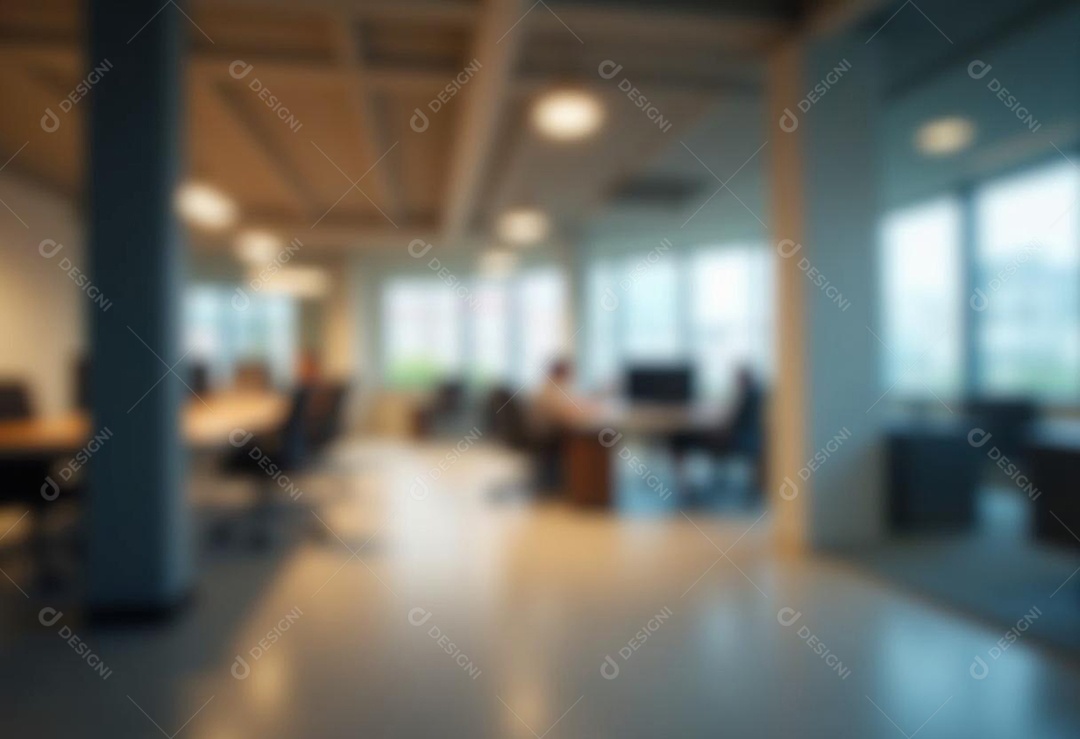 Escritório de trabalho com fundo desfocado