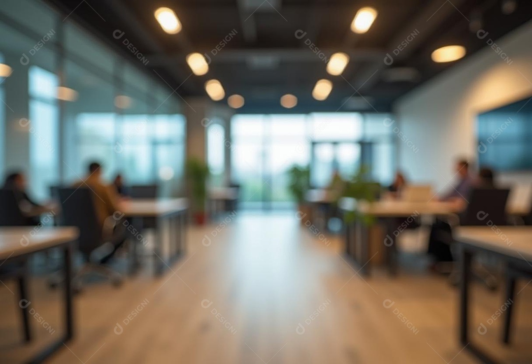 Escritório de trabalho com fundo desfocado