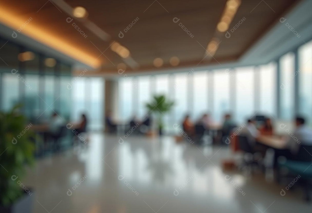 Escritório de trabalho com fundo desfocado