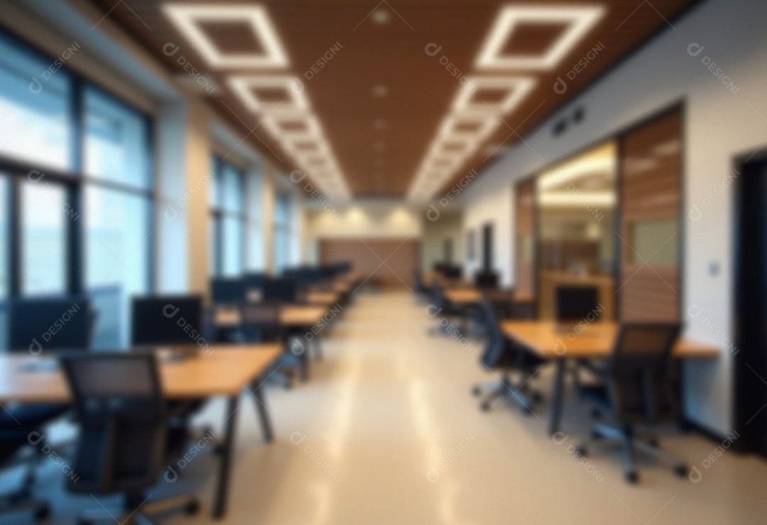 Escritório de trabalho com fundo desfocado