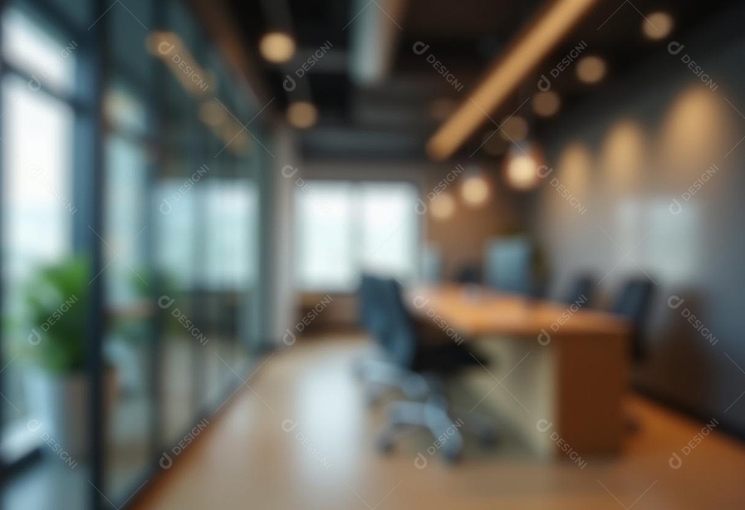 Escritório de trabalho com fundo desfocado