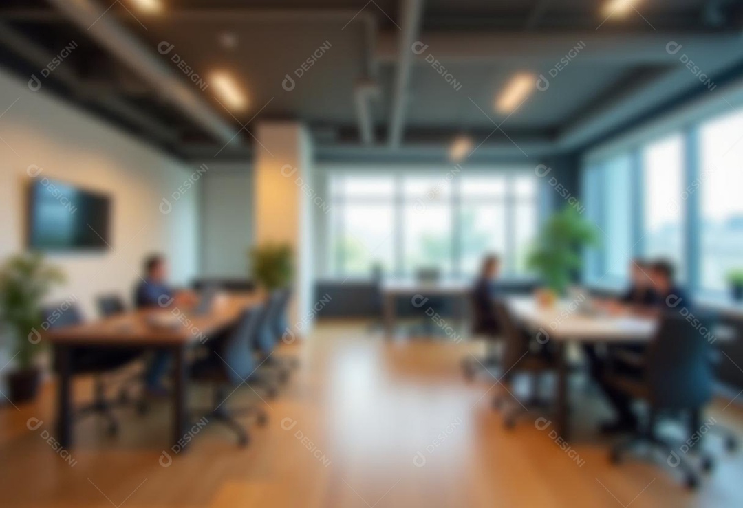 Escritório de trabalho com fundo desfocado