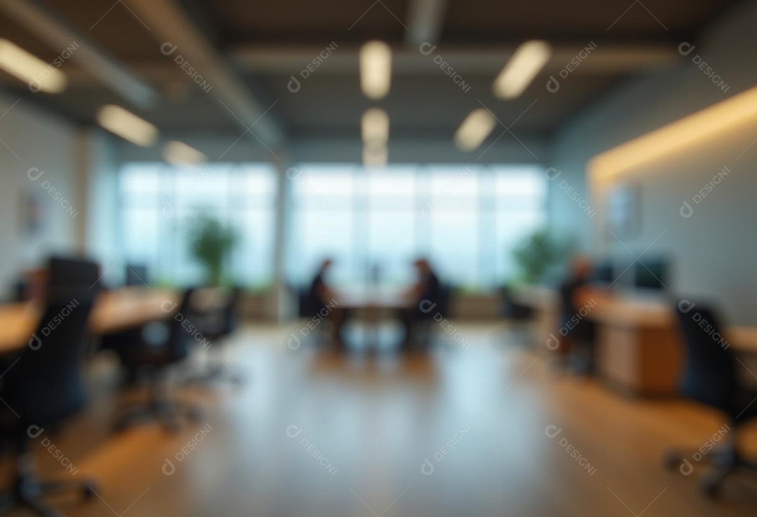 Escritório de trabalho com fundo desfocado