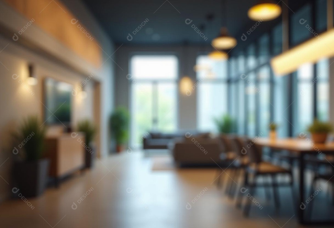 Escritório de trabalho com fundo desfocado