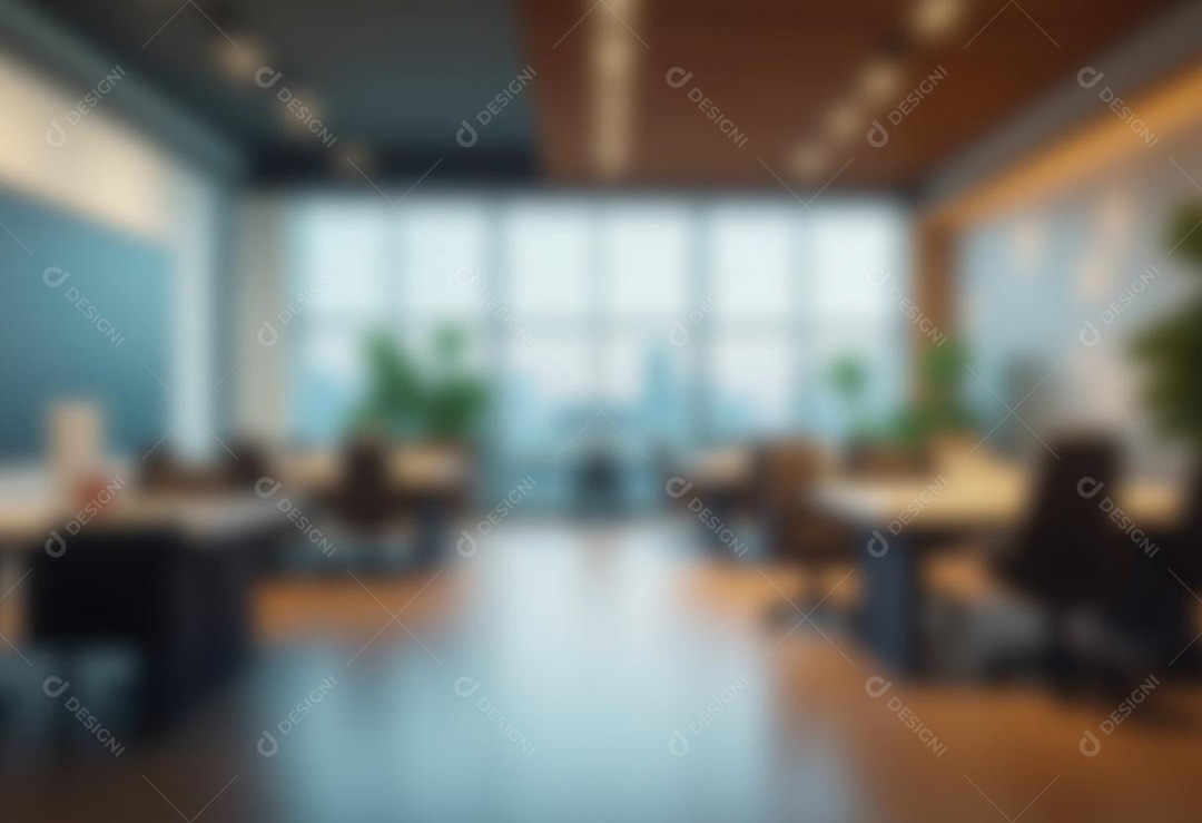 Escritório de trabalho com fundo desfocado