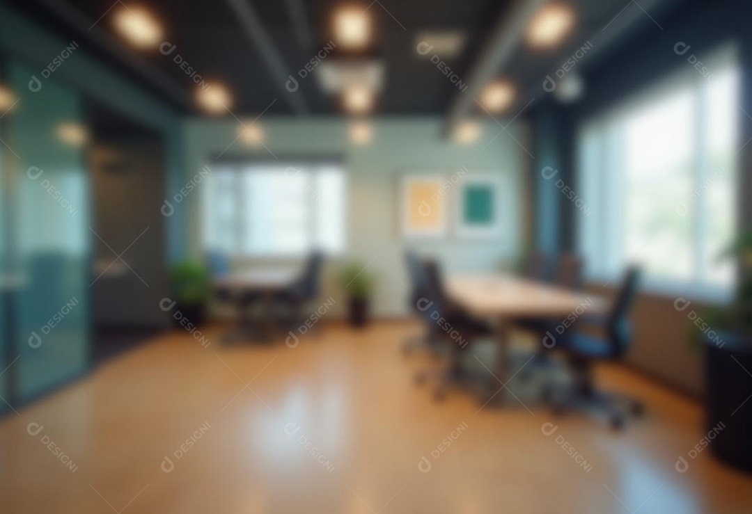 Escritório de trabalho com fundo desfocado