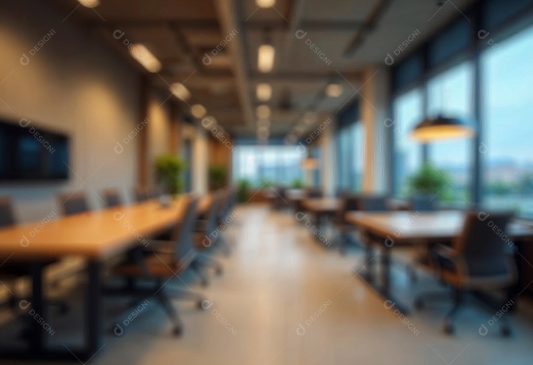 Escritório de trabalho com fundo desfocado