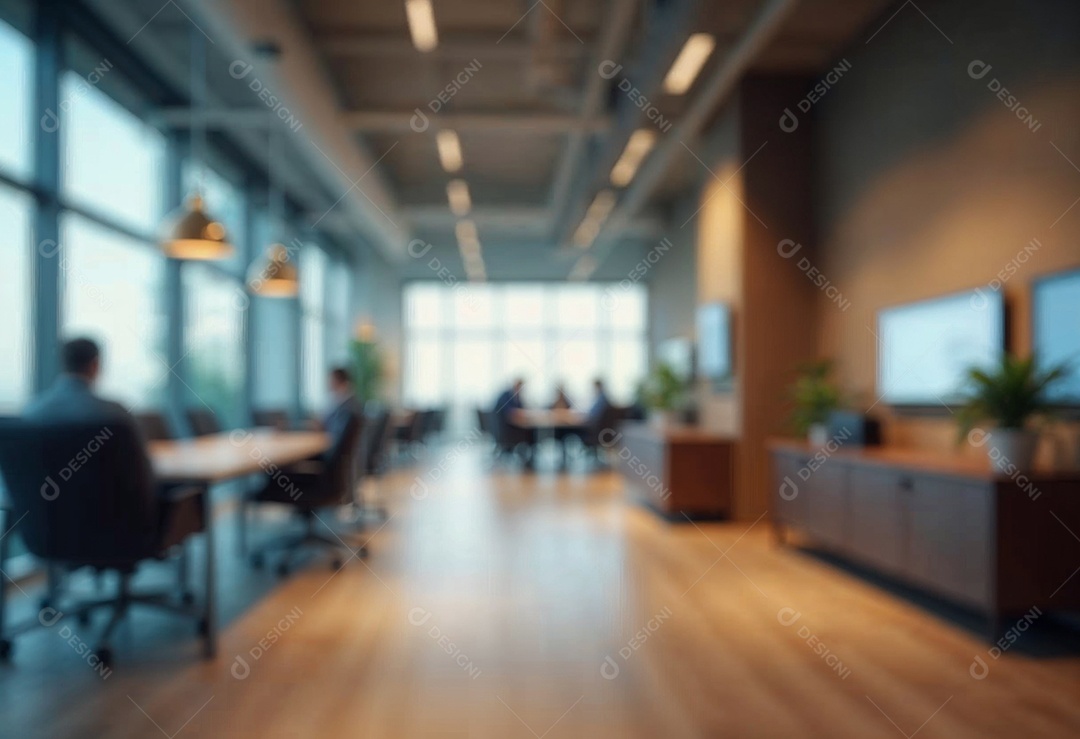 Escritório de trabalho com fundo desfocado
