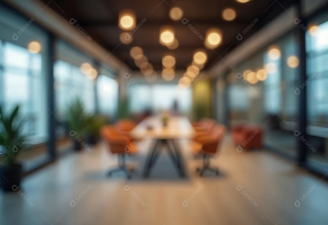 Escritório de trabalho com fundo desfocado