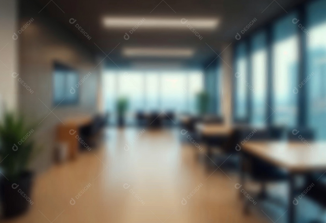 Escritório de trabalho com fundo desfocado
