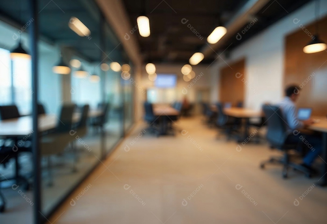 Escritório de trabalho com fundo desfocado