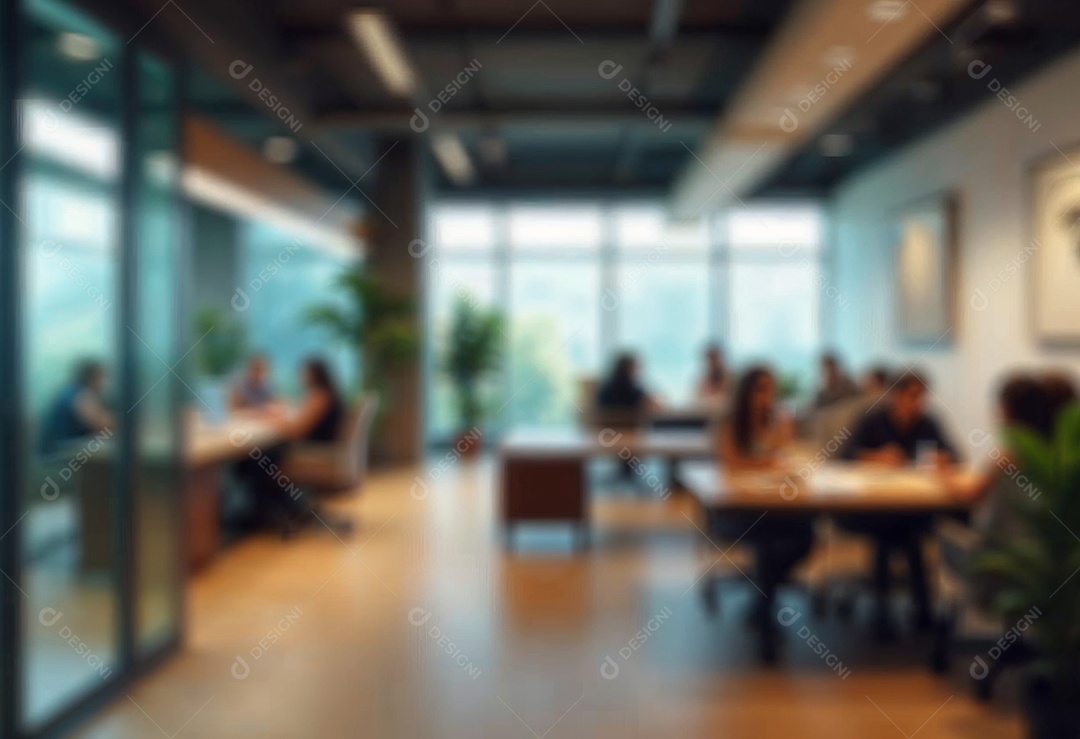 Escritório de trabalho com fundo desfocado