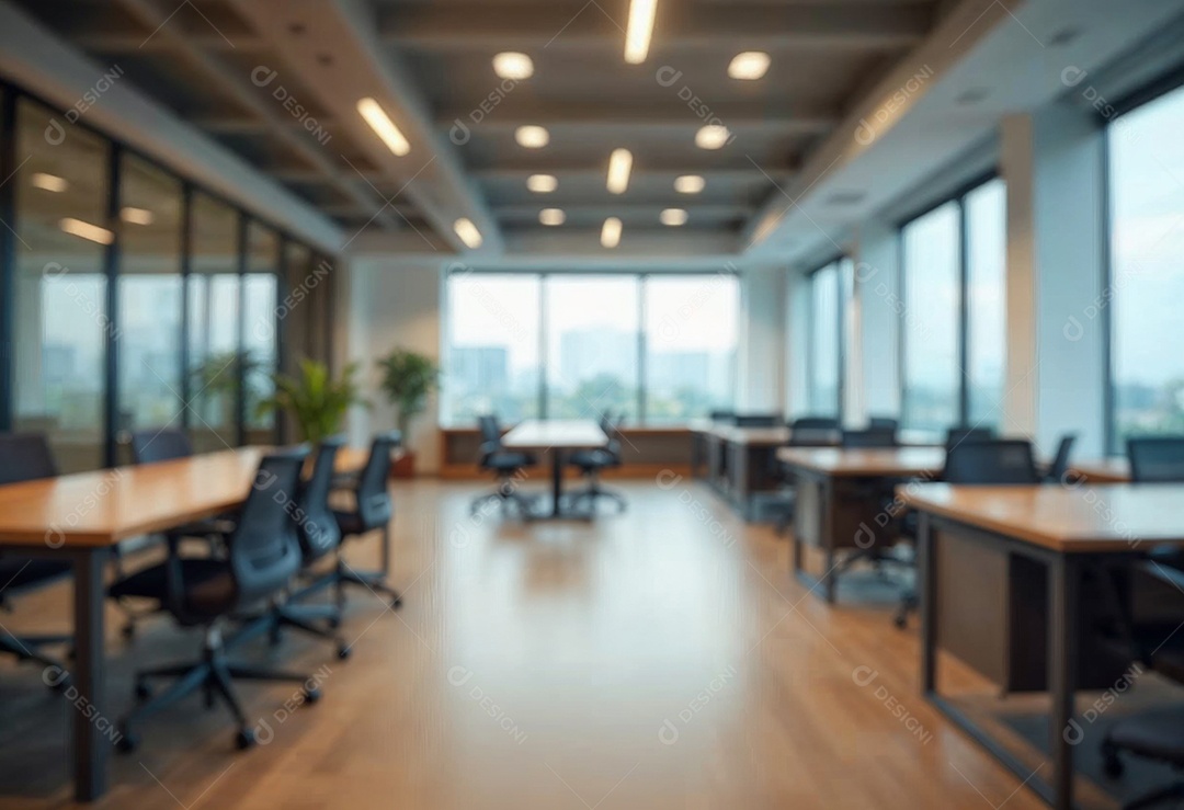 Escritório de trabalho com fundo desfocado