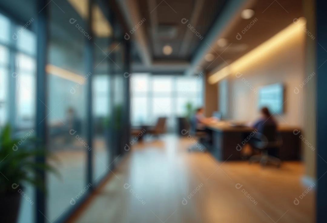 Escritório de trabalho com fundo desfocado