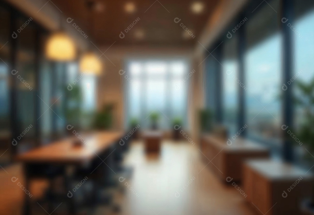 Escritório de trabalho com fundo desfocado