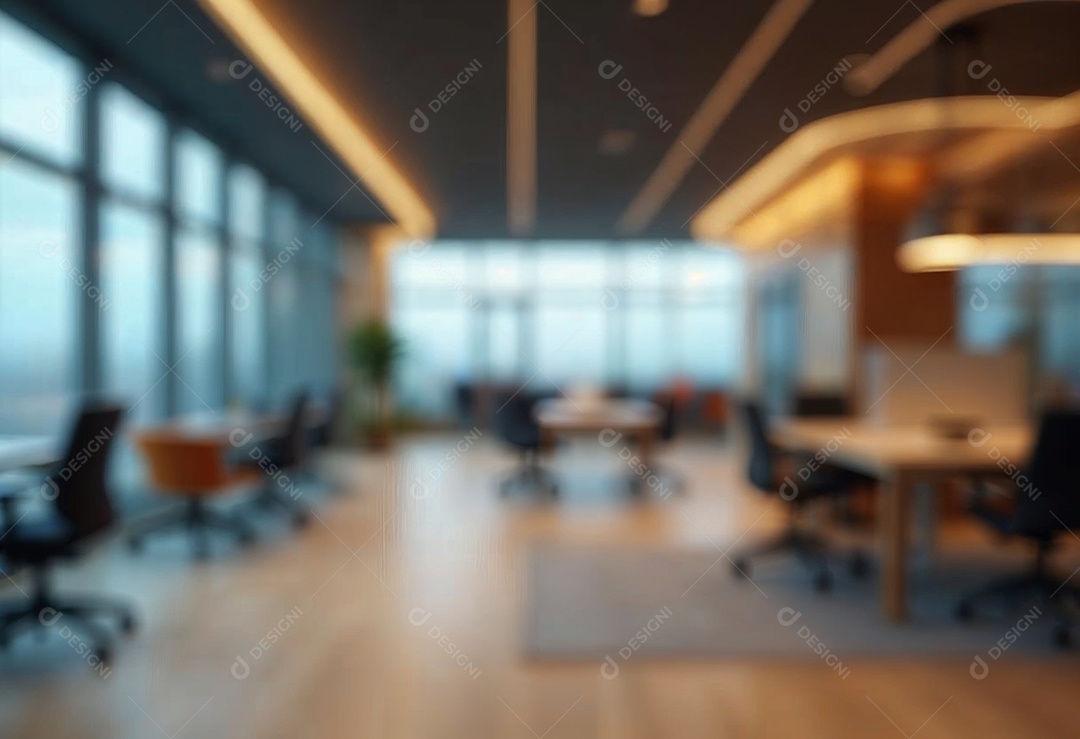 Escritório de trabalho com fundo desfocado