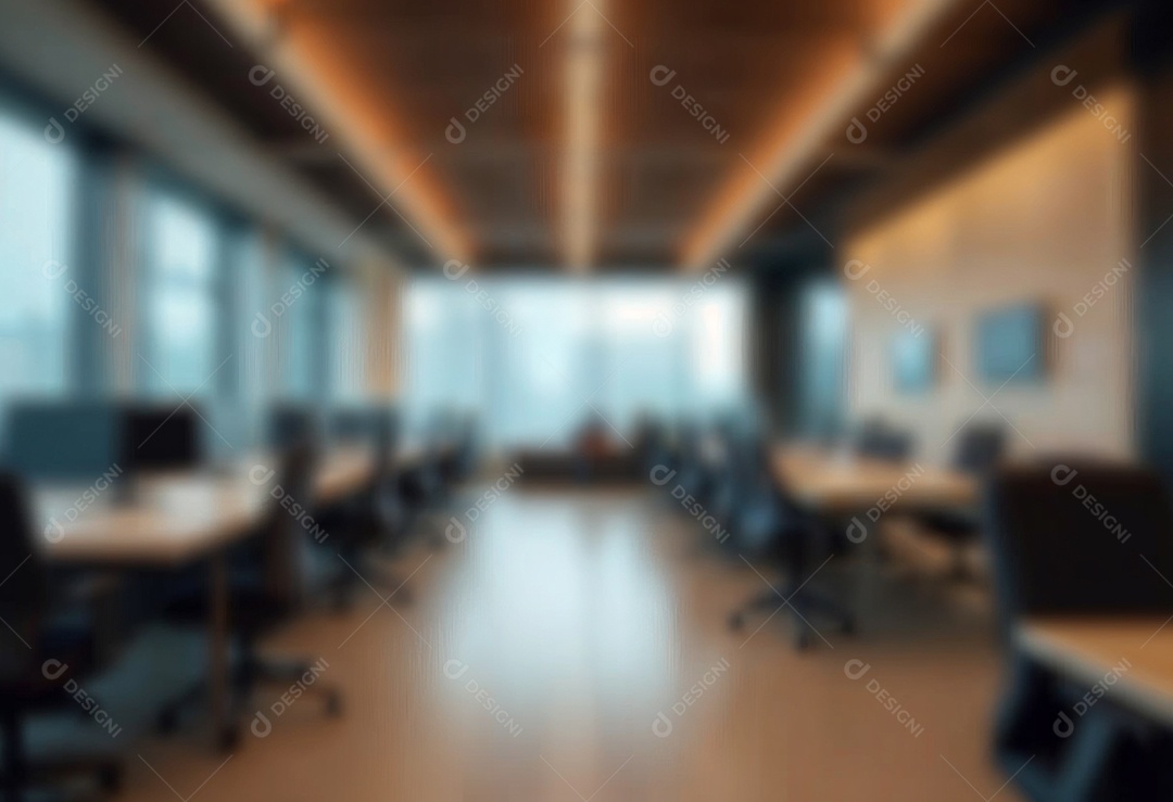 Escritório de trabalho com fundo desfocado