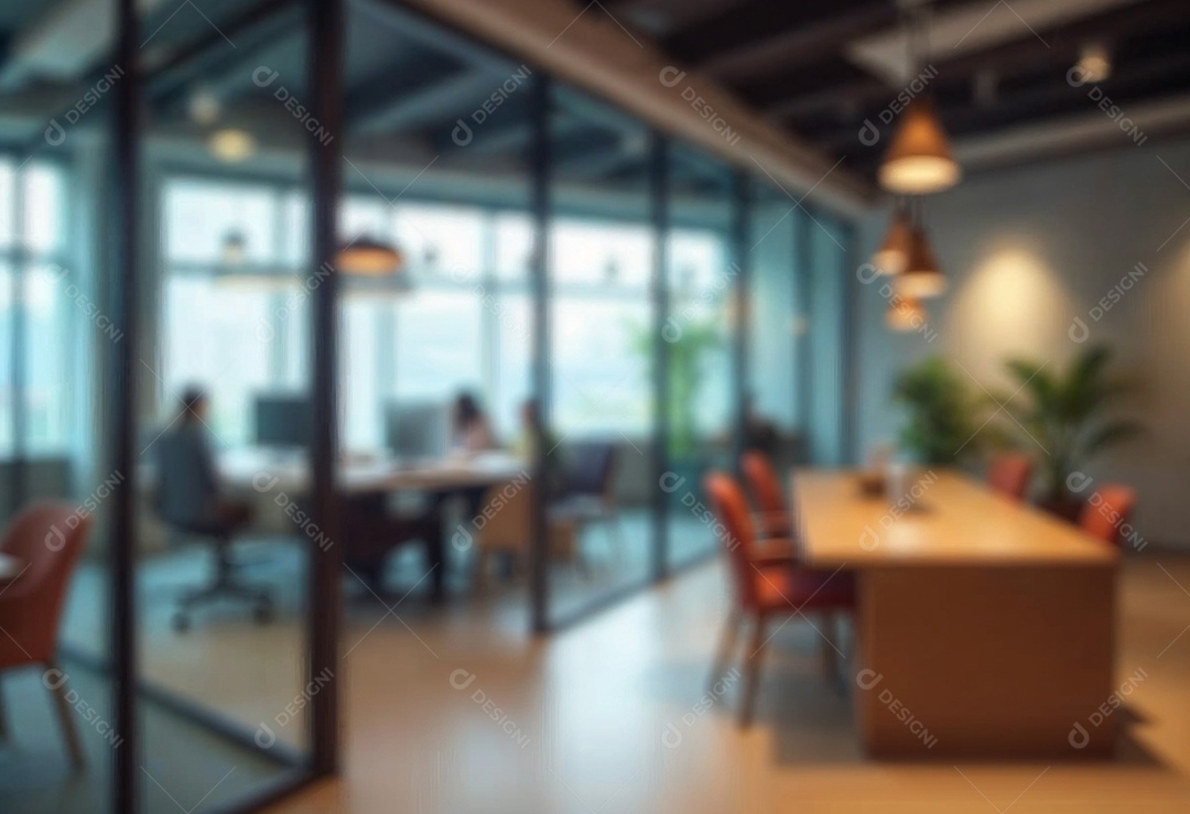 Escritório de trabalho com fundo desfocado