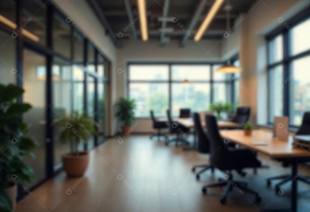 Escritório de trabalho com fundo desfocado
