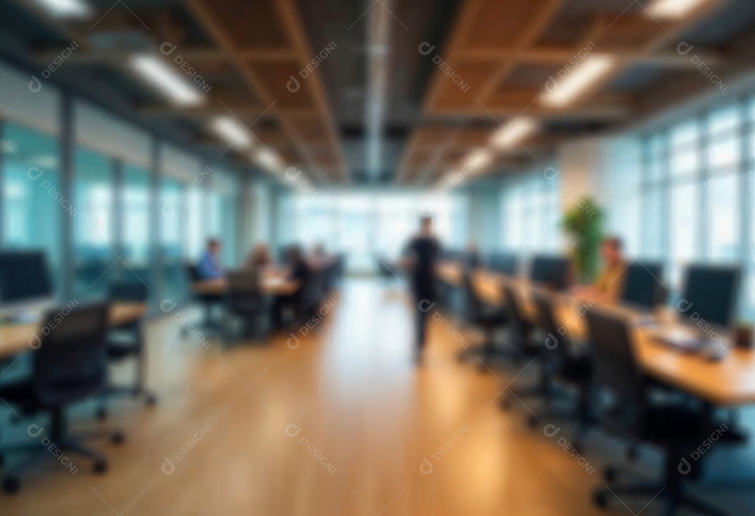 Escritório de trabalho com fundo desfocado