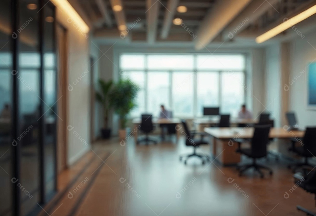 Escritório de trabalho com fundo desfocado