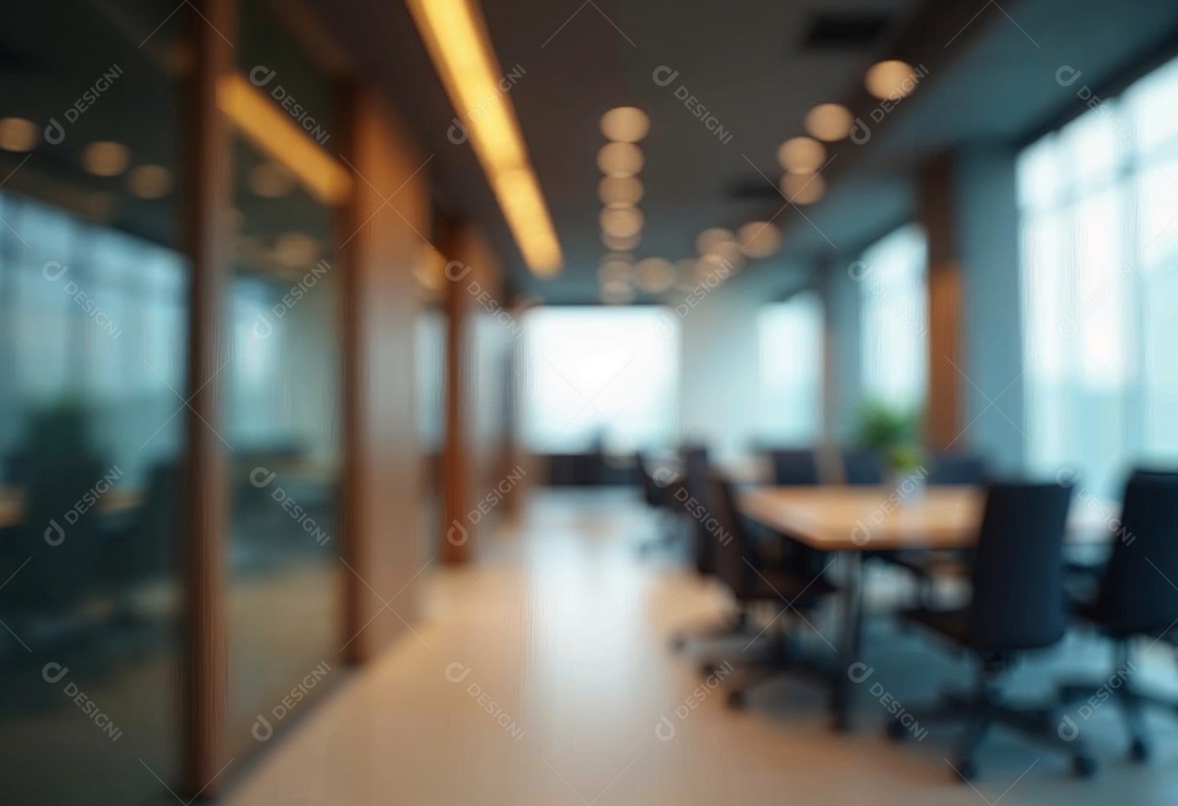 Escritório de trabalho com fundo desfocado